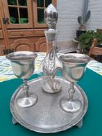 Tinnen bekers met karaf op plateau, Antiek en Kunst, Antiek | Tin, Ophalen