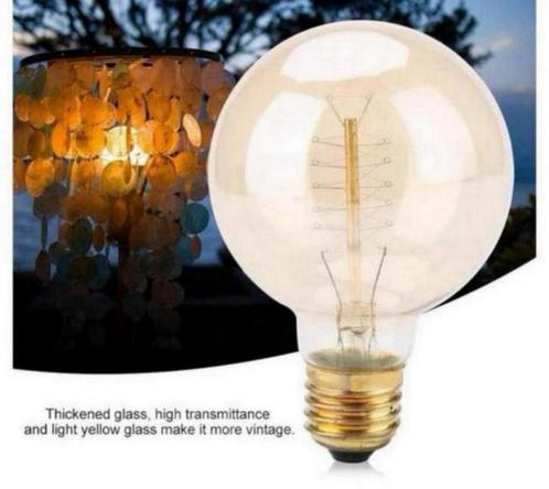 2x Spiraal lamp 80x120 E27 vintage 40W deco LED eventueel 48, Huis en Inrichting, Lampen | Losse lampen, Nieuw, Led-lamp, 30 tot 60 watt