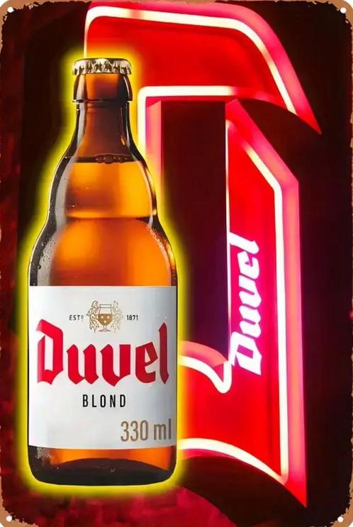 Reclamebord vintage Duvel (rood) - mancave poolhouse nieuw, Verzamelen, Merken en Reclamevoorwerpen, Nieuw, Reclamebord, Ophalen of Verzenden