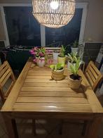 Table et chaises hautes en teck, Enlèvement, Comme neuf, Teck