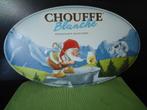 Br.d Achouffe: Chouffe Blanche ovaal metaalbord, Verzamelen, Biermerken, Ophalen of Verzenden, Nieuw, Reclamebord, Plaat of Schild