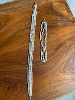 2x parelsnoeren (gekleurd en wit), Handtassen en Accessoires, Kettingen, Ophalen of Verzenden, Zo goed als nieuw, Wit