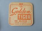 bierviltje Golden Tiger De Blieck Aalst, Verzenden, Zo goed als nieuw, Viltje(s), Overige merken