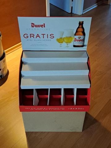 ***  DUVEL  ***   DISPLAY  voor mini glaasjes APERO + DOOS beschikbaar voor biedingen