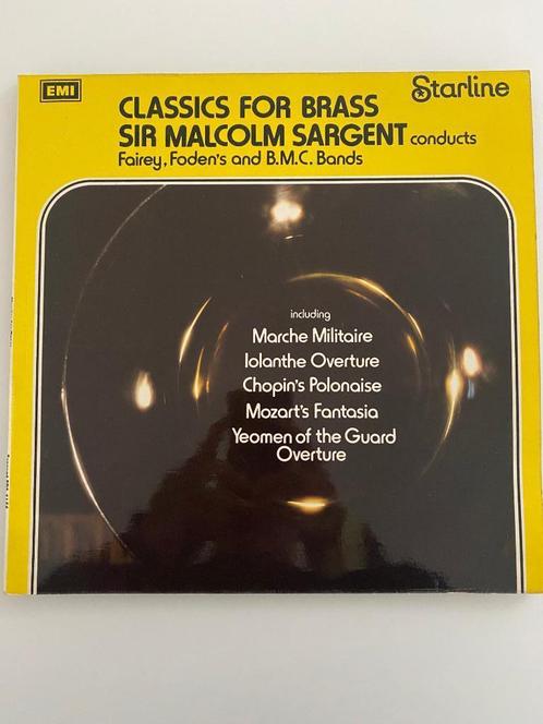 LP  Sir Malcolm Sargent ‎– Classics For Brass 1973, CD & DVD, Vinyles | Classique, Utilisé, Classicisme, Orchestre ou Ballet, 12 pouces