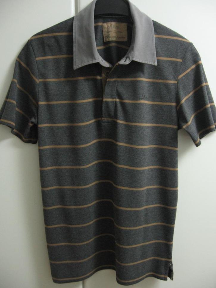 Grijs gestreepte polo van S.Oliver, S, Kleding | Heren, Polo's, Zo goed als nieuw, Grijs, Ophalen of Verzenden