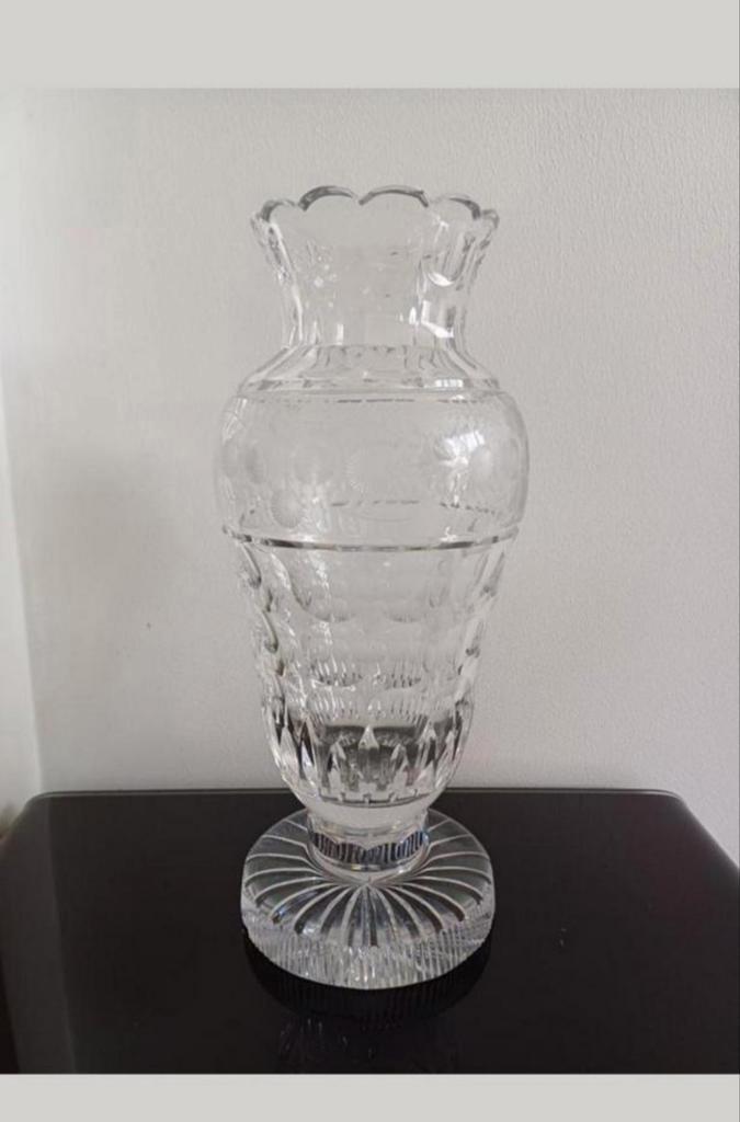 Grote kristallen vaas „Cre'art Cristallerie”, Antiek en Kunst, Antiek | Glaswerk en Kristal, Ophalen of Verzenden