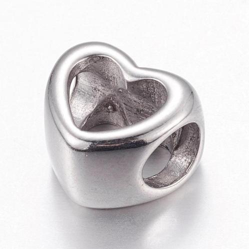 RVS bedel Hart voor groot-gat-bedelarmbanden, Handtassen en Accessoires, Bedels, Nieuw, Overige merken, Overige materialen, Verzenden