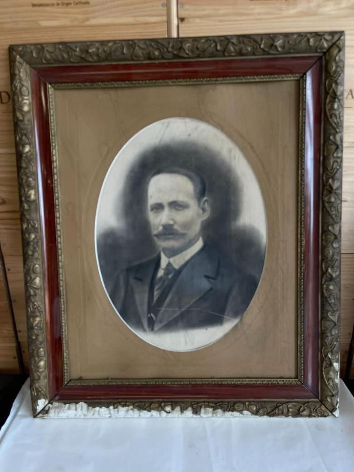 Oude kader met overgrootvader Vankeerberghen, Antiek en Kunst, Kunst | Tekeningen en Fotografie, Ophalen