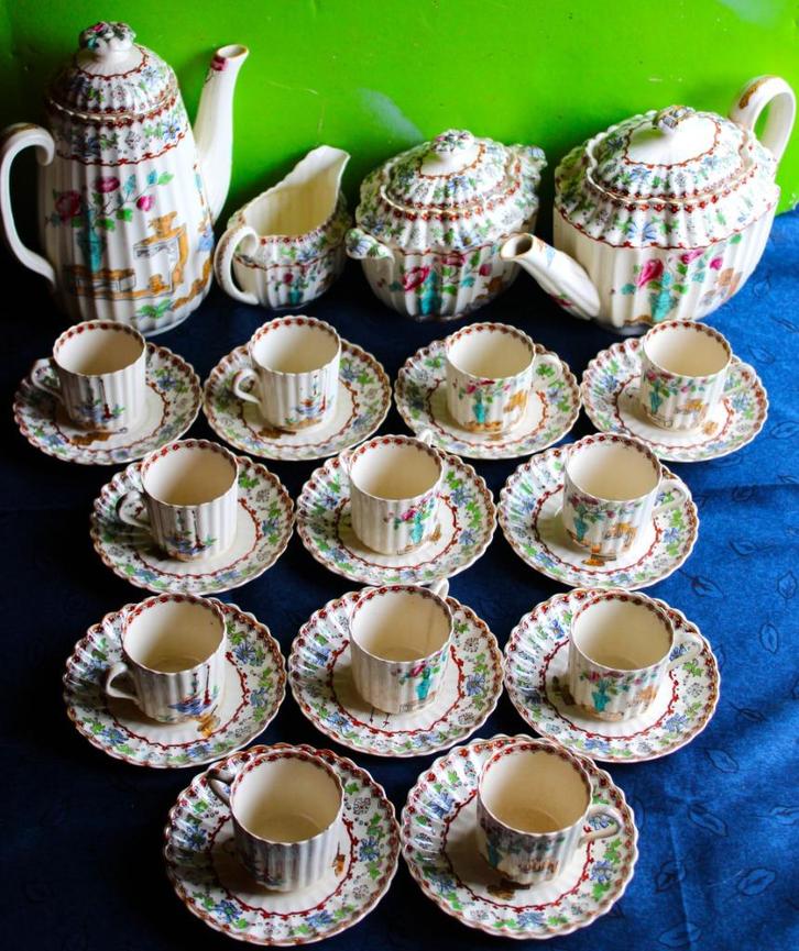 Engels Thee-Mokka-servies~~Copeland Spode Canton~~1850-1870, Antiek en Kunst, Antiek | Keramiek en Aardewerk, Ophalen