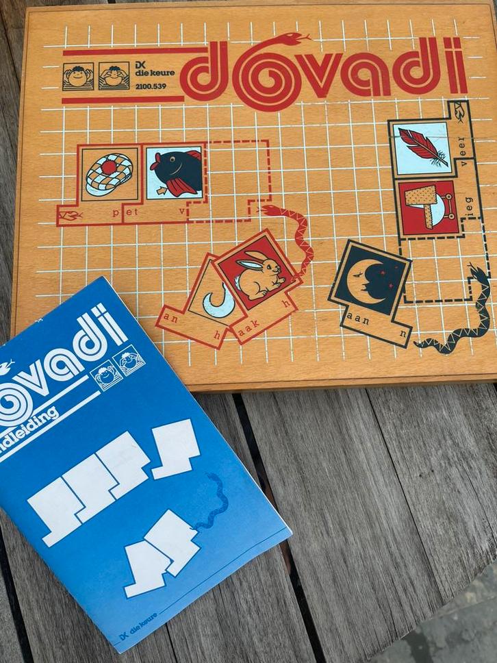 Houten kist oefendomino De Keure, Kinderen en Baby's, Speelgoed | Educatief en Creatief, Zo goed als nieuw, Ophalen