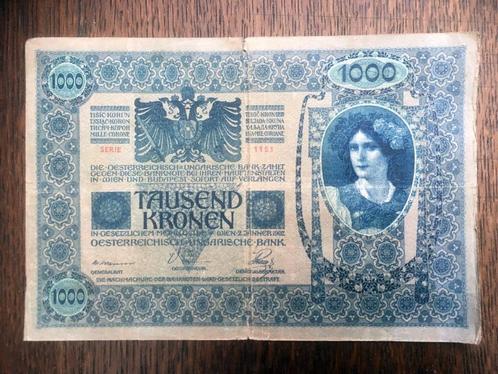 Bankbiljet 1902 Oostenrijk 1000 Kronen, Timbres & Monnaies, Billets de banque | Europe | Billets non-euro, Série, Autriche, Enlèvement ou Envoi