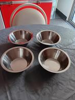 4 kommetjes in inox in mooie staat., Huis en Inrichting, Keuken | Servies, Ophalen, Zo goed als nieuw, Overige materialen, Kom(men)