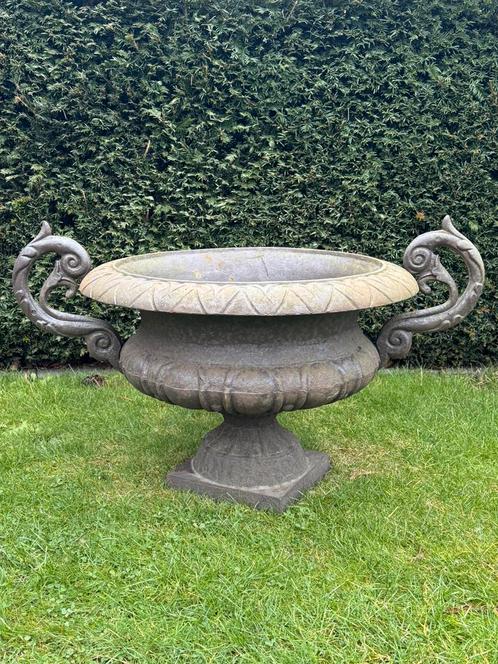 Grote gietijzeren tuinvaas., Tuin en Terras, Tuinvazen, Gebruikt, Ophalen