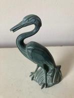 Beeldje bronzen reiger, Antiek en Kunst, Ophalen, Brons