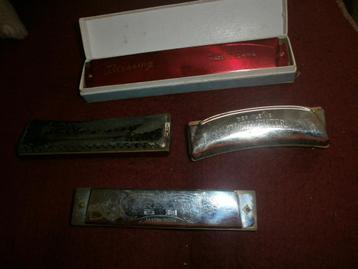 4 anciens harmonicas, Musique & Instruments, Instruments à vent | Harmonica, Enlèvement