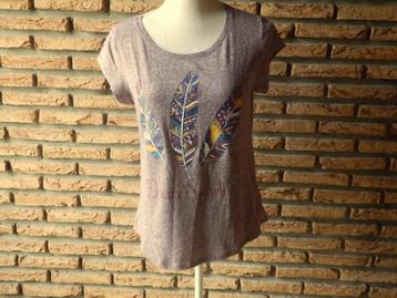 (70)- tee shirt femme t.38 gris bordeaux - C&A - beschikbaar voor biedingen