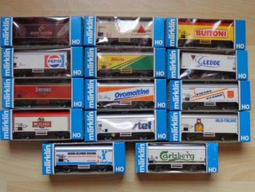 Marklin ho Wagons publicitaires sncb et autres à 15€ pièce. beschikbaar voor biedingen