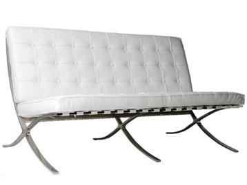 Fauteuil Barcelona 3 places cuir pleine fleur blanc beschikbaar voor biedingen