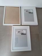 3 witte kaders 30 x 40 cm, Huis en Inrichting, Ophalen, Minder dan 50 cm, Gebruikt, Minder dan 50 cm