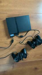 Playstation PS2, Ophalen, Gebruikt, Zwart, Met 2 controllers