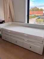 Kinderbed/ slaapbank met 2 matrassen en 3 schuiven, Huis en Inrichting, Ophalen, Gebruikt, Eenpersoons, Wit