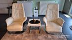 2 relaxzetels wit leder, Huis en Inrichting, Ophalen, Gebruikt, Leer