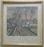 ALFONS BLOMME / GITS / ZW-W ETS + PASTEL / 47x44cm / KADER, Enlèvement ou Envoi