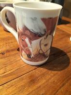 Koffiemok koffiebeker bone china paard, Ophalen of Verzenden, Zo goed als nieuw, Porselein