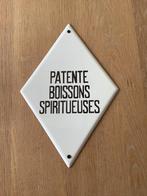 Plaque émaillée patente boissons spiritueuses, Comme neuf, Panneau publicitaire