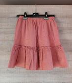 Jupe rose terracotta avec fleurs dorées (40) - Flamant Rose, Maat 38/40 (M), Zo goed als nieuw, Roze, Boven de knie
