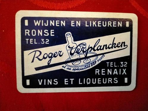 Speelkaart Wijnen en likeuren Roger Verplancken  Ronse, Verzamelen, Speelkaarten, Jokers en Kwartetten, Ophalen of Verzenden