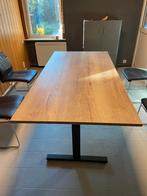 Tafel - Eik met zwarte poten - verstelbaar in hoogte, Huis en Inrichting, Ophalen, Eikenhout, 50 tot 100 cm, Zo goed als nieuw