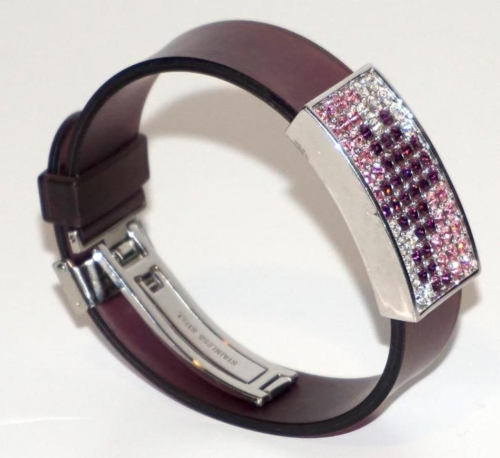Authentieke armband van Swarovski-kristal, Handtassen en Accessoires, Armbanden, Gebruikt, Overige materialen, Paars, Met kristal