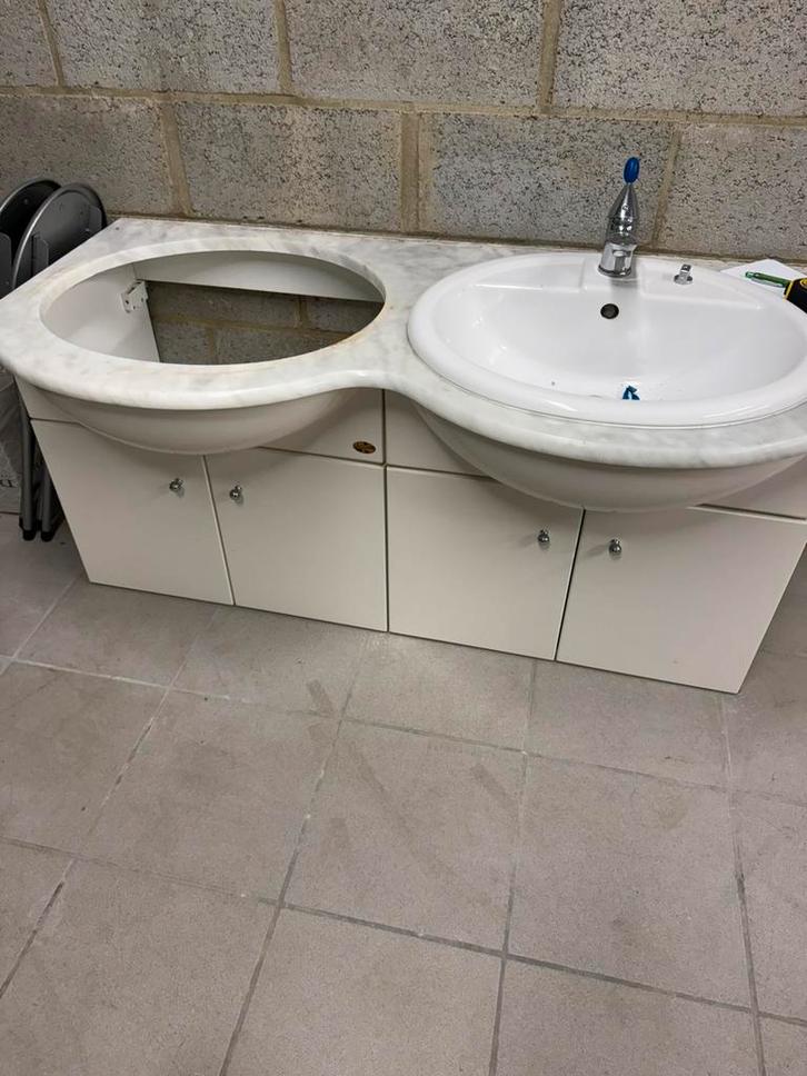 Meuble de salle bain pour 2 vasques ovales, à suspendre, Maison & Meubles, Salle de bain | Meubles de Salle de bain, Utilisé, Meuble lavabo