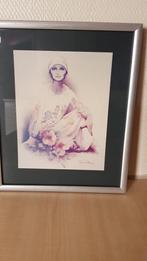 à vendre très beau dessin de sara moon déjà encadré ., Antiek en Kunst, Ophalen of Verzenden