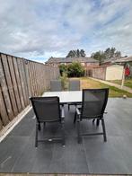 Tuintafel met stoelen, Tuin en Terras, Ophalen, 4 zitplaatsen, Gebruikt, Aluminium