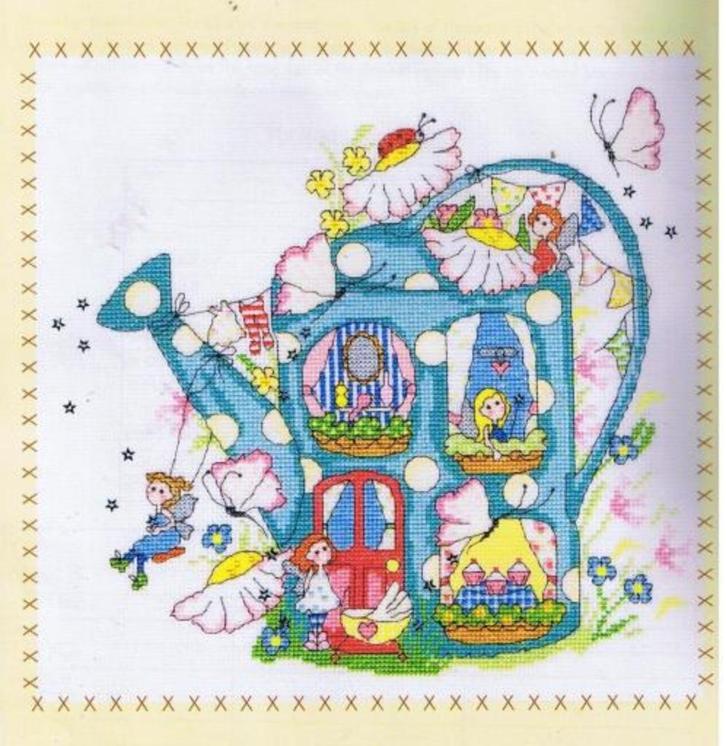 Borduurpakket Fairy Watering Can van Bothy Threads, Hobby en Vrije tijd, Borduren en Borduurmachines, Nieuw, Borduurpakket, Verzenden