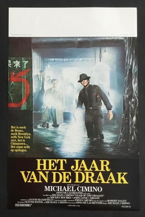 Filmaffiche YEAR OF THE DRAGON Mickey Rourke 1985, Verzamelen, Film en Tv, Zo goed als nieuw, Film, Poster, Ophalen of Verzenden
