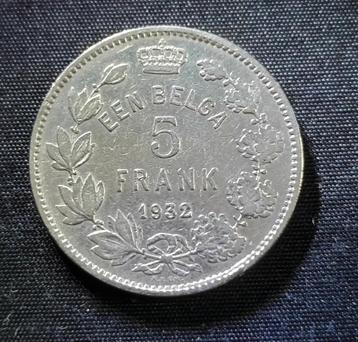 1 belga 5 frank 1932 VL pos. A, Albert I beschikbaar voor biedingen