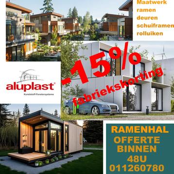 Verluchtingsroosters, ramen, deuren, schuiframen 7039, 9005 beschikbaar voor biedingen