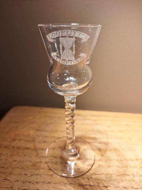 Loopuyt’s Schiedam borrelglas, jeneverglas _10, Verzamelen, Glas en Drinkglazen, Zo goed als nieuw, Borrel- of Shotglas, Ophalen of Verzenden