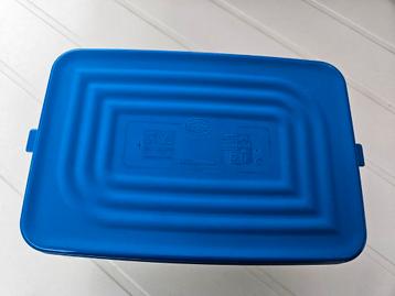 Blauwe lunchbox met bestek SPITS  beschikbaar voor biedingen