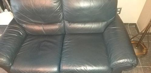 Lederen 2-zit met manuele relax funktie..., Huis en Inrichting, Zetels | Zetels, Gebruikt, Rechte bank, Tweepersoons, 150 tot 200 cm