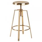 4 gouden barkrukken Ugo schroef - kort gebruikt; nieuwstaat, 4 tabourets, Comme neuf, Métal, 60 à 90 cm