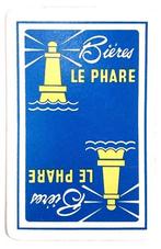 speelkaart van Brouwerij ""Le Phare" - Brussel, Collections, Cartes à jouer, Jokers & Jeux des sept familles, Utilisé, Enlèvement ou Envoi