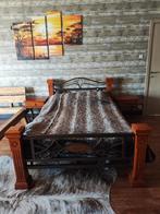 Lit double 1,40m avec sommier et commodes, Maison & Meubles, Chambre à coucher | Matelas & Sommiers, Enlèvement
