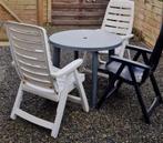 1 table jardin et 3 chaises pliable réglable, Jardin & Terrasse, Ensembles de jardin, Synthétique, Enlèvement, Utilisé, 3 places