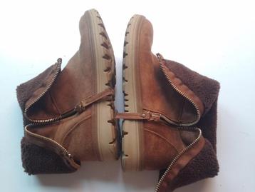 warme botten uk 4 eu 37 Tu comfort sole heel goede staat, Enlèvement ou Envoi, Comme neuf, Brun, Boots et Botinnes