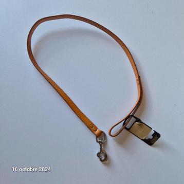 Laisse pour chien en cuir rive simple naturel, 2 cm x 100 cm